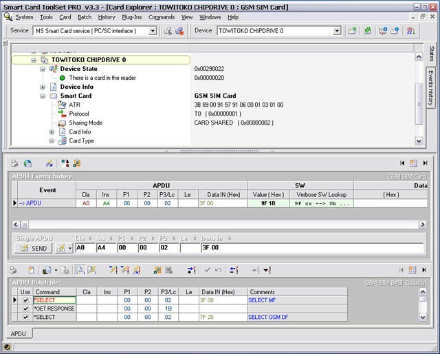 Smart Card ToolSet SERVER Screenshot